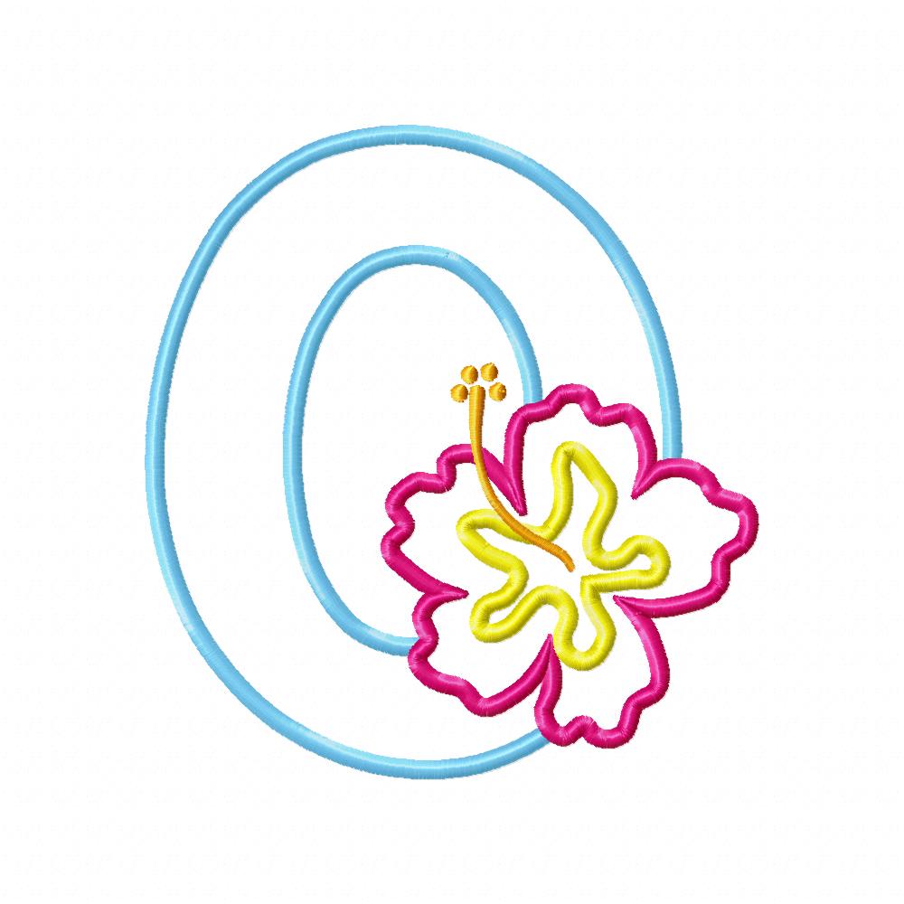 Hibiscus Flower Birthday Set Numbers 0-11 - Applique