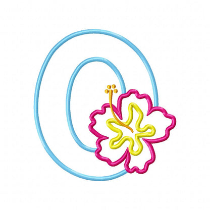 Hibiscus Flower Birthday Set Numbers 0-11 - Applique