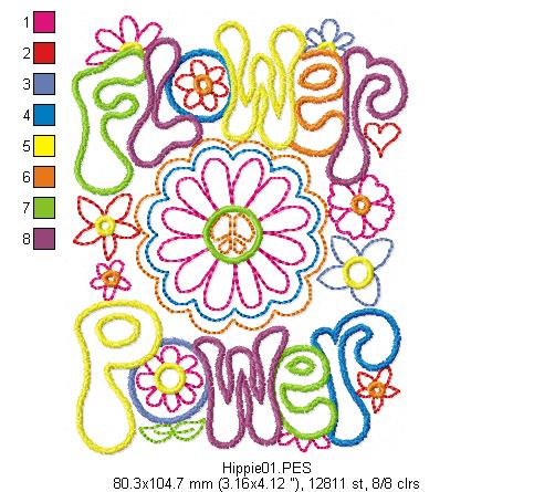 Flower Power - Fill Stitch - Machine Embroidery Design