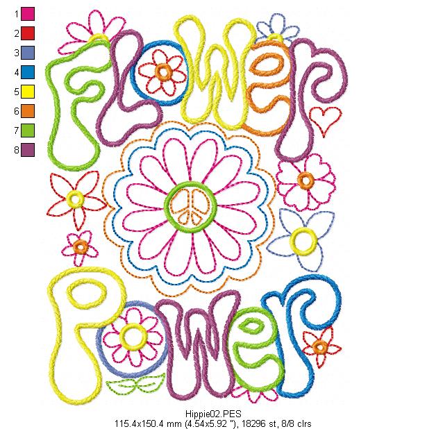 Flower Power - Fill Stitch - Machine Embroidery Design