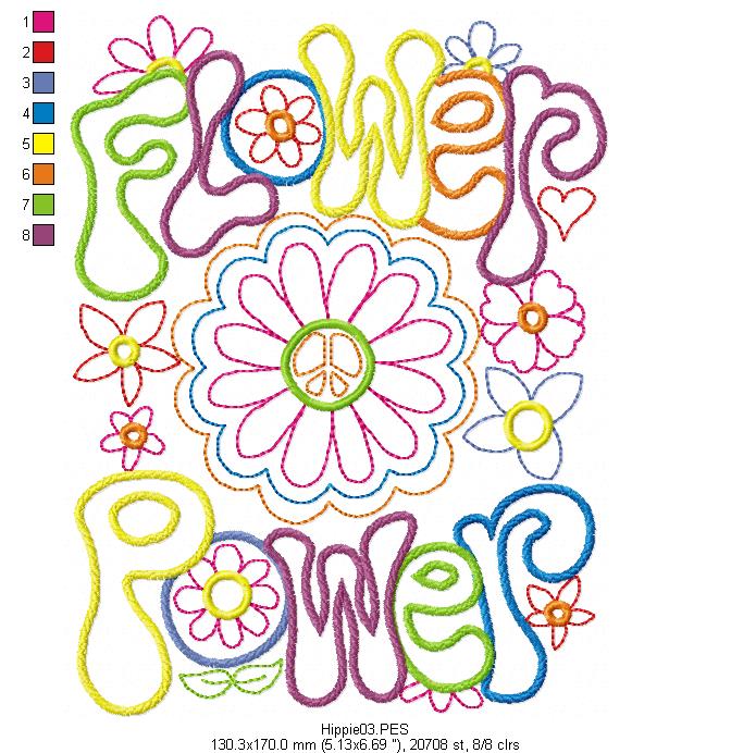 Flower Power - Fill Stitch - Machine Embroidery Design