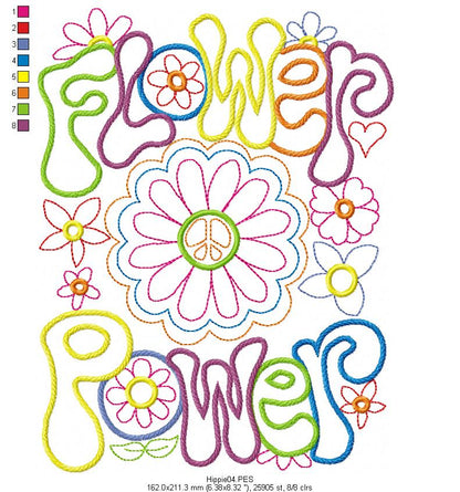 Flower Power - Fill Stitch - Machine Embroidery Design