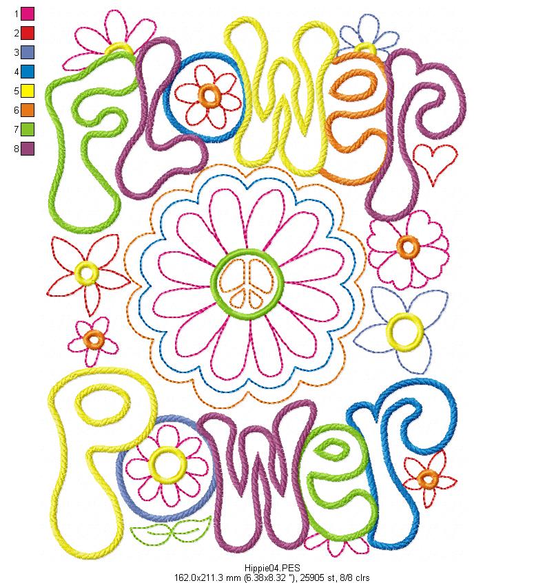Flower Power - Fill Stitch - Machine Embroidery Design