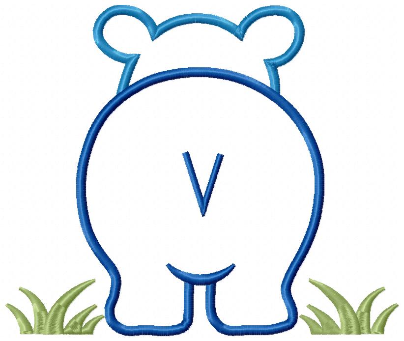 Hippo Boy Front and Back - Applique