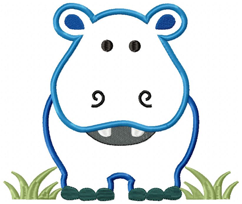 Hippo Boy Front and Back - Applique