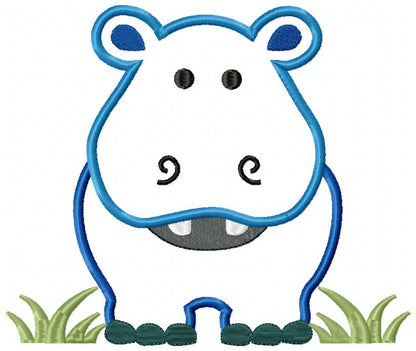 Hippo Boy Front and Back - Applique
