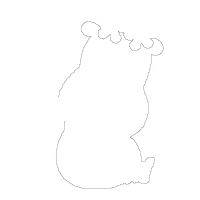 Hippo Girl Smiling with Flowers - Applique