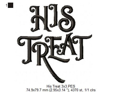 Her Trick and His Treat - Fill Stitch - Set of 2 designs