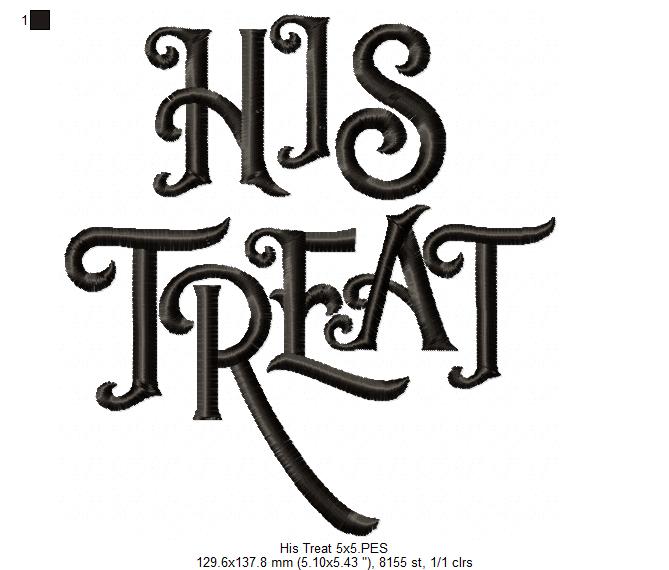 Her Trick and His Treat - Fill Stitch - Set of 2 designs