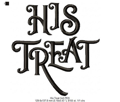 Her Trick and His Treat - Fill Stitch - Set of 2 designs