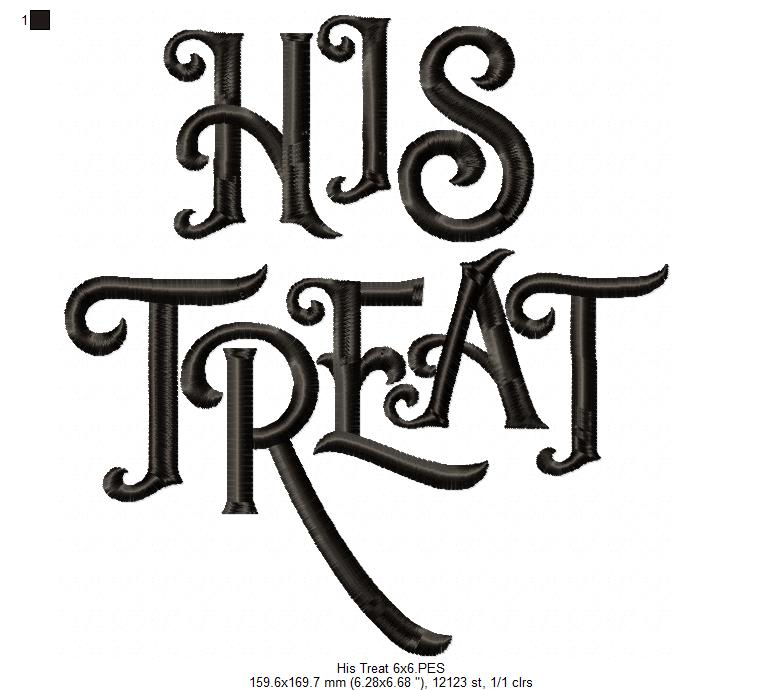 Her Trick and His Treat - Fill Stitch - Set of 2 designs