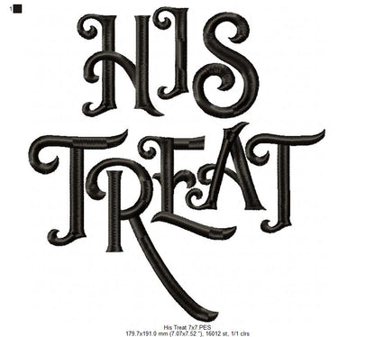 Her Trick and His Treat - Fill Stitch - Set of 2 designs