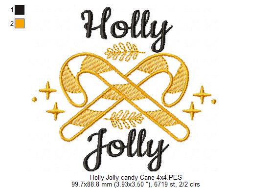 Holly Jolly Candy Cane - Fill Stitch