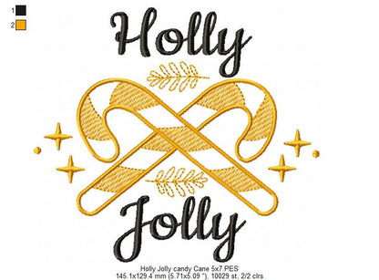 Holly Jolly Candy Cane - Fill Stitch