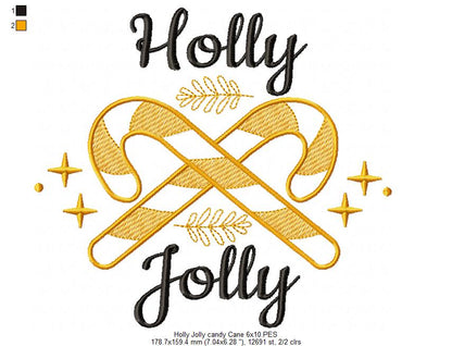 Holly Jolly Candy Cane - Fill Stitch