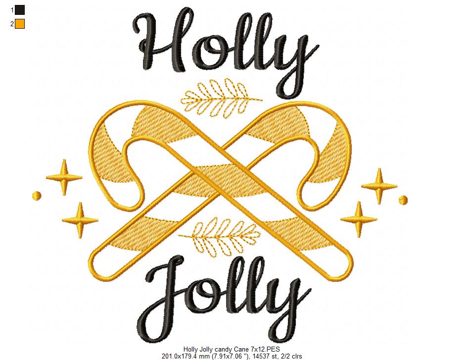 Holly Jolly Candy Cane - Fill Stitch