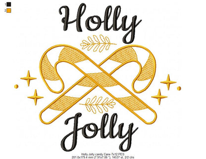 Holly Jolly Candy Cane - Fill Stitch