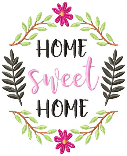 Home Sweet Home - Fill Stitch - Machine Embroidery Design