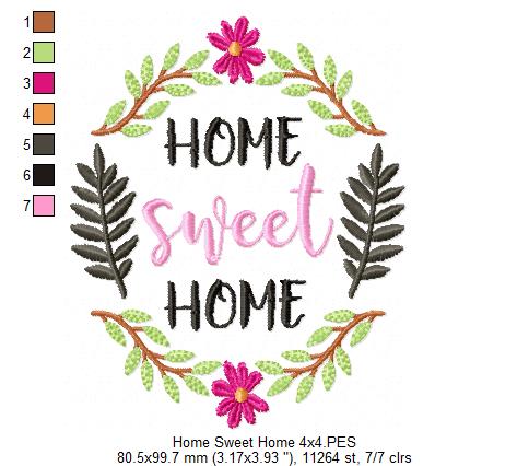 Home Sweet Home - Fill Stitch - Machine Embroidery Design