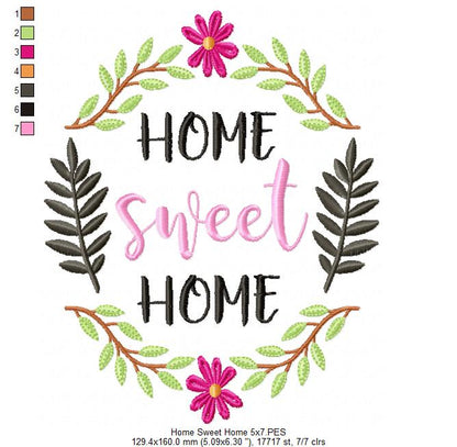 Home Sweet Home - Fill Stitch - Machine Embroidery Design