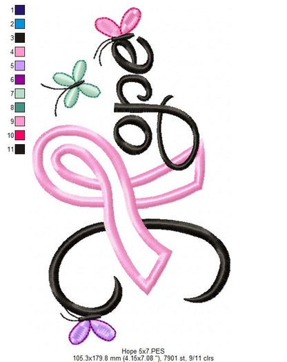 Hope Pink October - Applique
