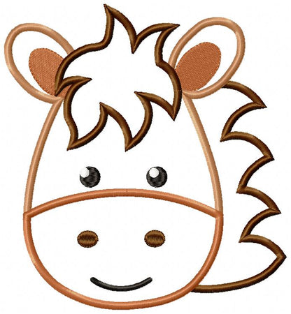 Horse Face Boy and Girl - Aplique - Set of 2 designs