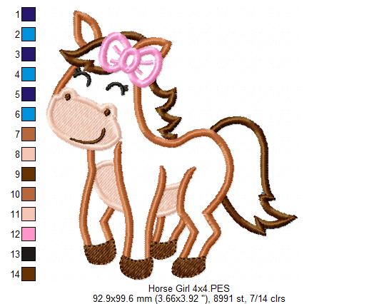 Horse Girl - Applique Embroidery