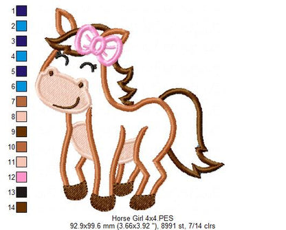 Horse Girl - Applique Embroidery