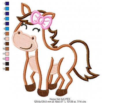 Horse Girl - Applique Embroidery