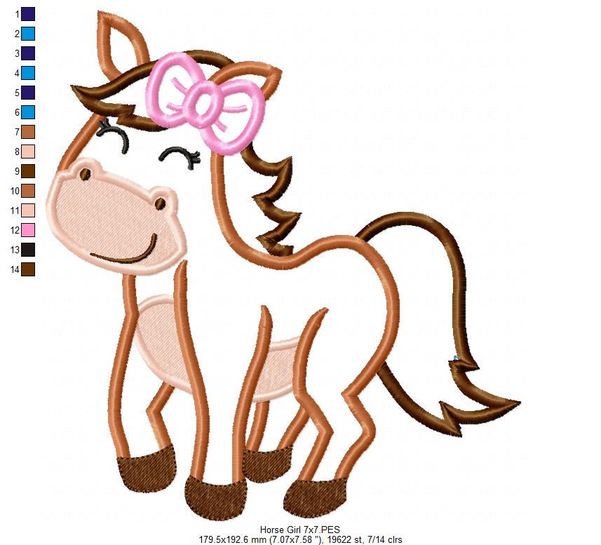 Horse Girl - Applique Embroidery