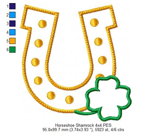 Horseshoe and Shamrock - Applique