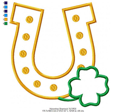 Horseshoe and Shamrock - Applique