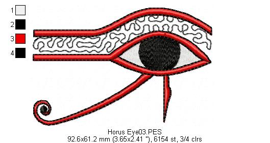 Horus Eye - Fill Stitch - Machine Embroidery Design