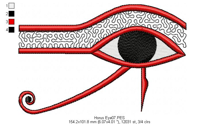 Horus Eye - Fill Stitch - Machine Embroidery Design