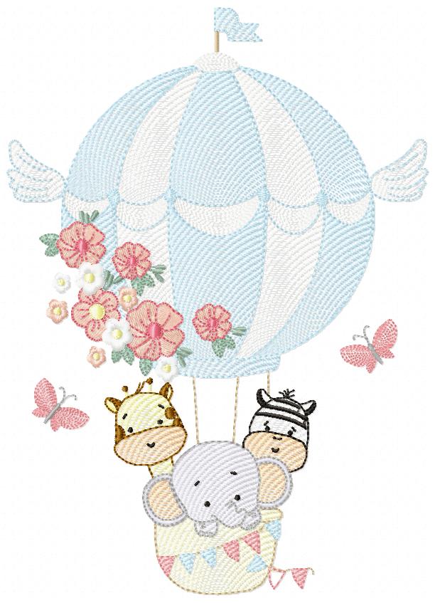 Animals Safari and Hot Air Balloon - Rippled