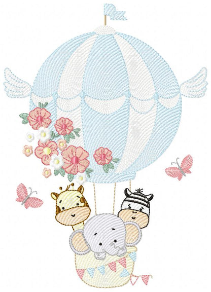 Animals Safari and Hot Air Balloon - Rippled