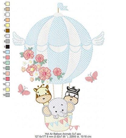 Animals Safari and Hot Air Balloon - Rippled