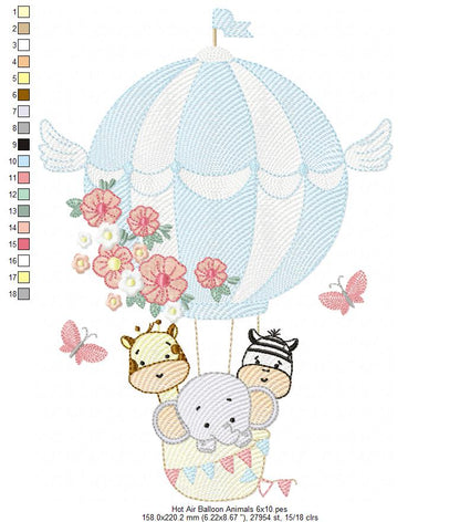 Animals Safari and Hot Air Balloon - Rippled
