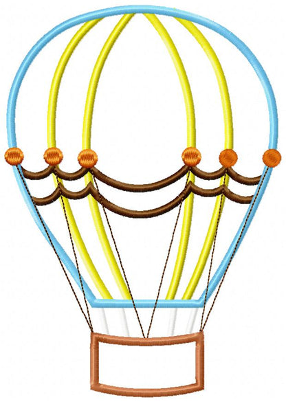 Hot Air Balloon - Applique - Machine Embroidery Design