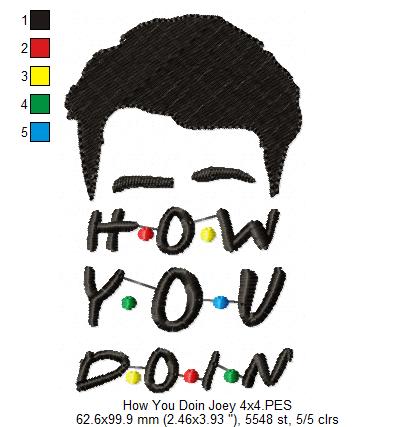 Friends How You Doin - Fill Stitch