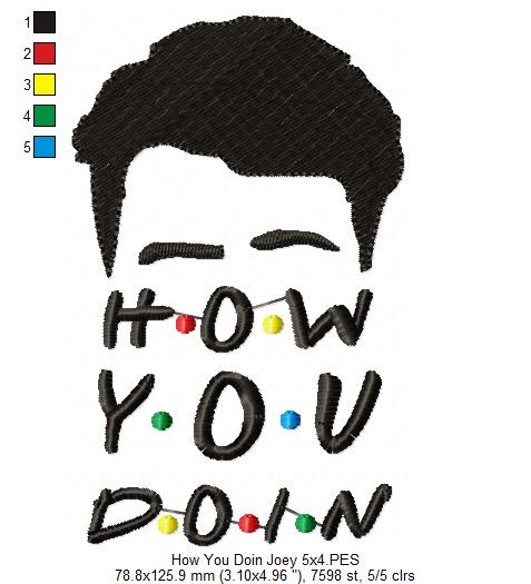 Friends How You Doin - Fill Stitch