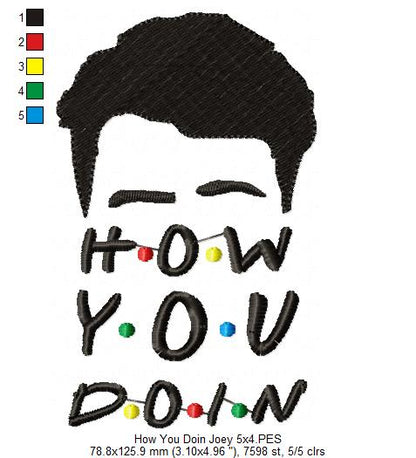 Friends How You Doin - Fill Stitch