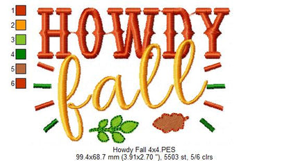 Howdy Fall - Fill Stitch
