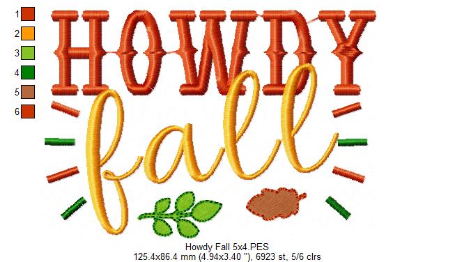 Howdy Fall - Fill Stitch