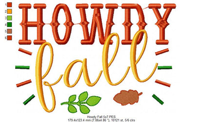 Howdy Fall - Fill Stitch