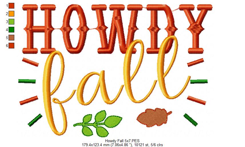 Howdy Fall - Fill Stitch