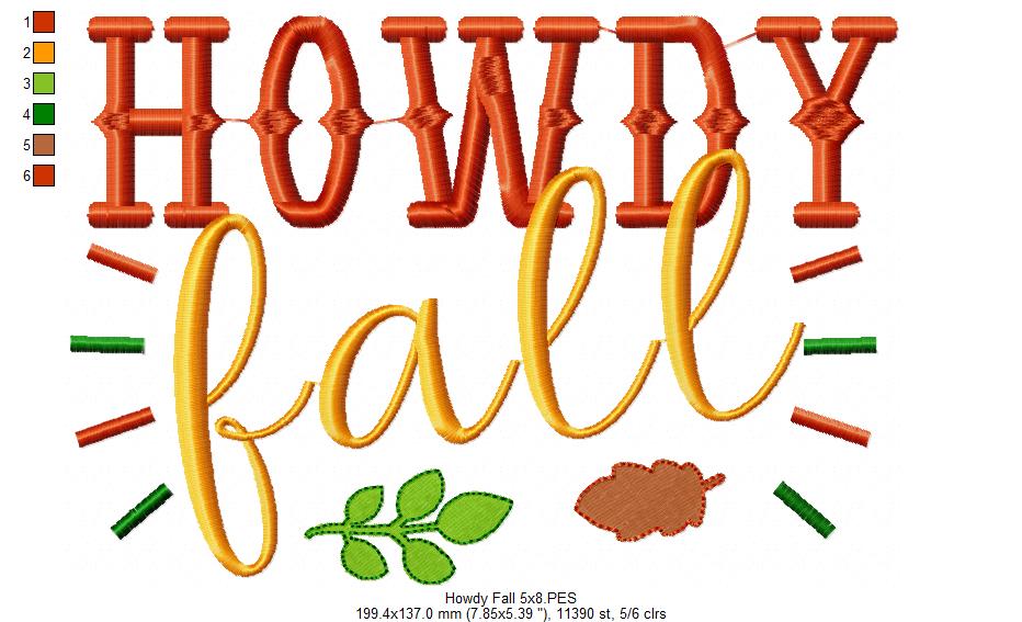 Howdy Fall - Fill Stitch
