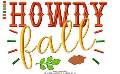 Howdy Fall - Fill Stitch