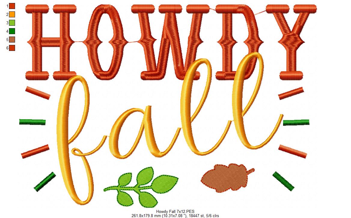 Howdy Fall - Fill Stitch