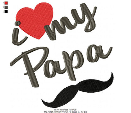 I love my Papa - Fill Stitch
